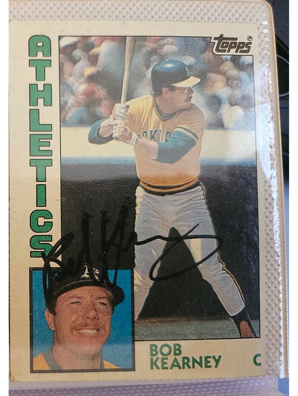 Bob Kearney Autographed 1984 Topps Oakland A's